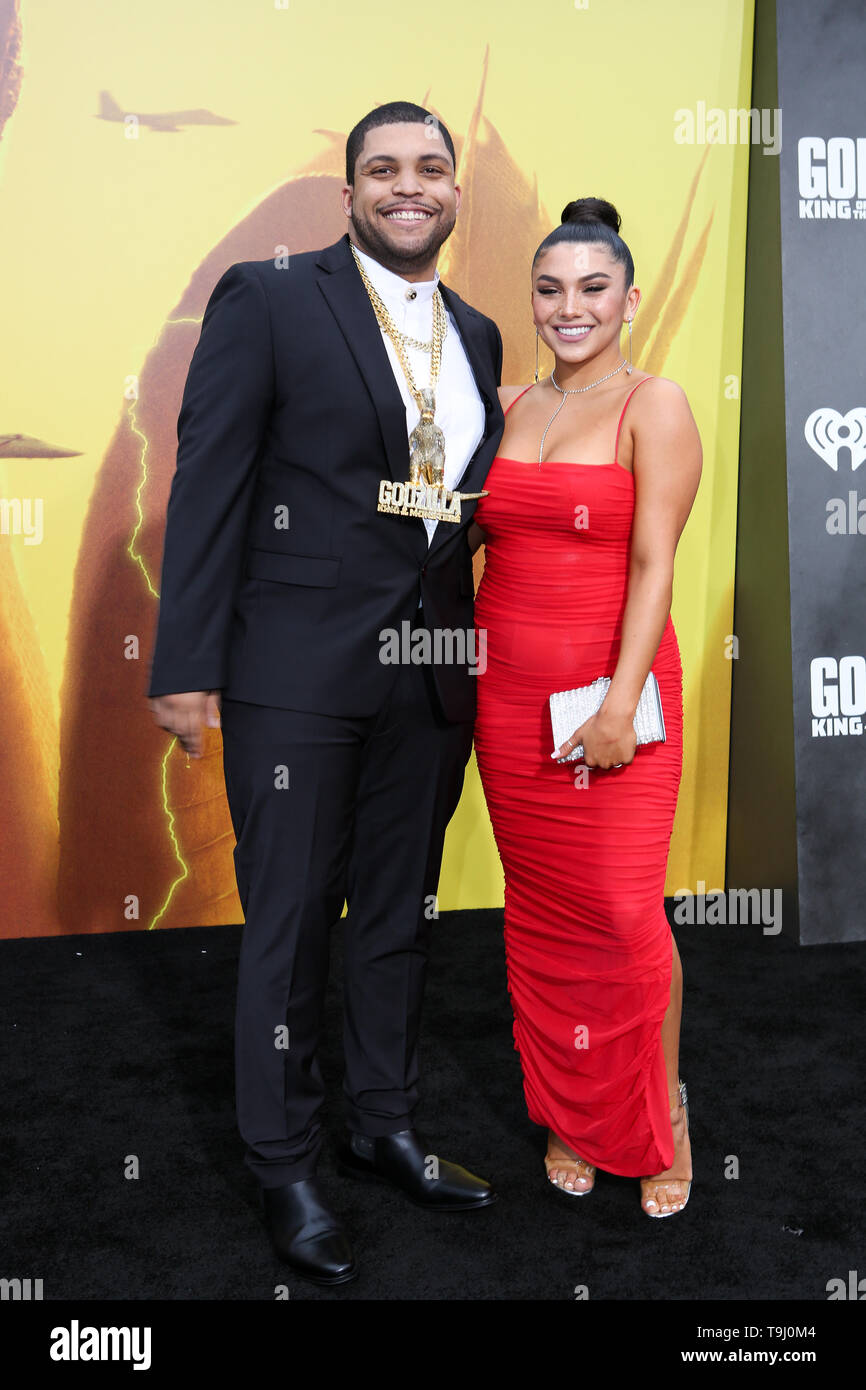 Holywood, Kalifornien, USA. 18 Mai, 2019. Mai 18, 2019 - Hollywood, Kalifornien, USA - O'SHEA JACKSON JR. und Freund Ankommen bei der Premiere von Warner Bros. Bilder und legendären Bilder''' Godzilla: König der Monster': Alexander Seyum/ZUMA Draht/Alamy leben Nachrichten Stockfoto