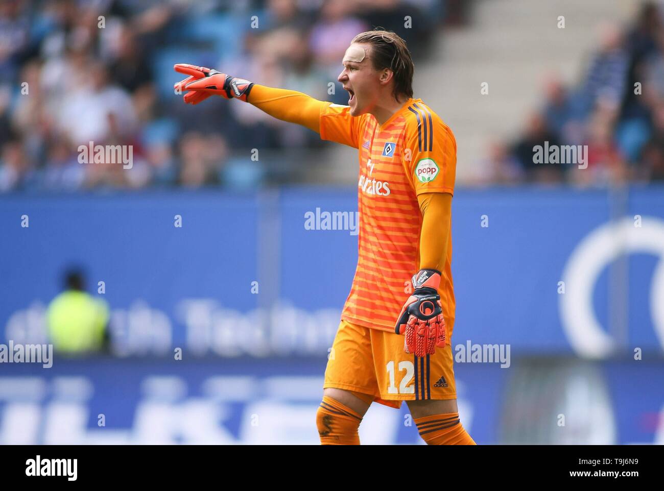 Firo: 19.05.2019, Fußball, 2.Bundesliga, Saison 2018/2019, 34. Spieltag, Hamburg Hamburg Hamburg - MSV Duisburg Torhüter Tom Mickel (HSV Hamburg Hamburg Hamburg) | Verwendung weltweit Stockfoto