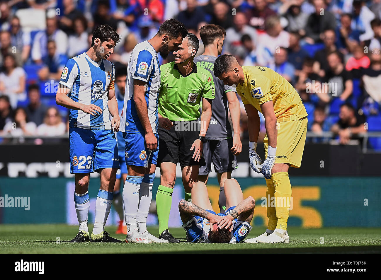 Sergi Darder der RCD Espanyol während des Spiels zwischen RCD Espanyol vs Real Sociedad der LaLiga, Datum 38, 2018-2019 Saison. RCDE Stadion. Barcelona, Spanien - 18. Mai 2019 Stockfoto