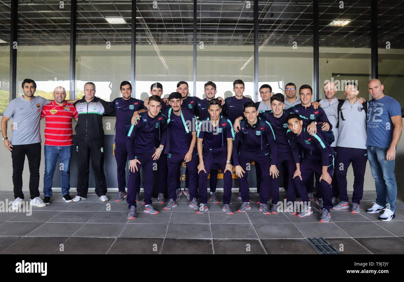 FOZ DO IGUAÇU, PR - 19.05.2019: BARCELONA FUTSAL SUB 20 EM FOZ DO IGUAÇU - Die U-20 futsal Team von Barcelona disembarks in Foz do Iguaçu, wo von Dienstag es Wettbewerbe der World Cup Futsal zusammen mit den Teams der Boca Juniors und River Plate, Peñaroal, Korinther, Carlos Barbosa und Foz Cataratas. (Foto: Christian Rizzi/Fotoarena) Stockfoto