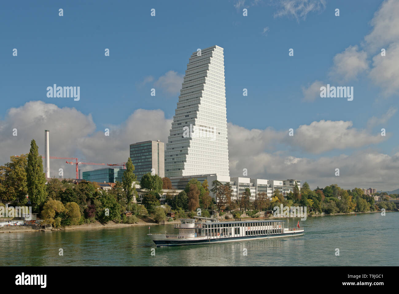 Roche Headoffice am Rhein in Basel/Basel, Schweiz. Stockfoto