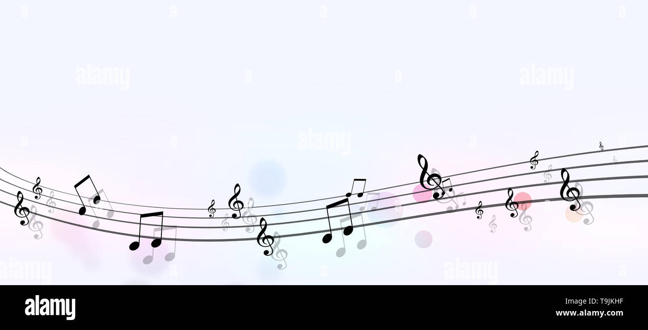 Schwarze Musik Noten Banner für Party Designs Stockfoto