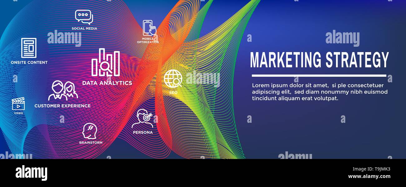 Marketing Strategie Web Header Held Bild Banner W Inbound Lead Generation Chat Und Seo Ideen Stock Vektorgrafik Alamy