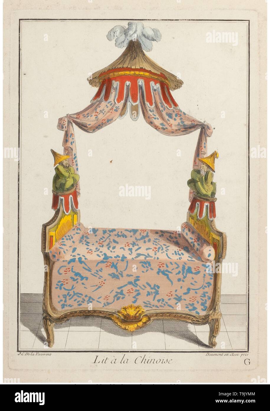 Lit à La Chinoise. Museum: private Sammlung. Autor: Pierre de La Mésangère. Stockfoto