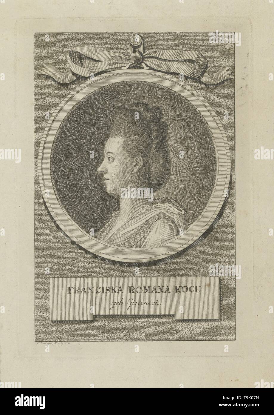 Portrait von Franziska Romana Koch, geb. Giraneck (1748-1796). Museum: private Sammlung. Autor: Gottfried Daniel Berger. Stockfoto