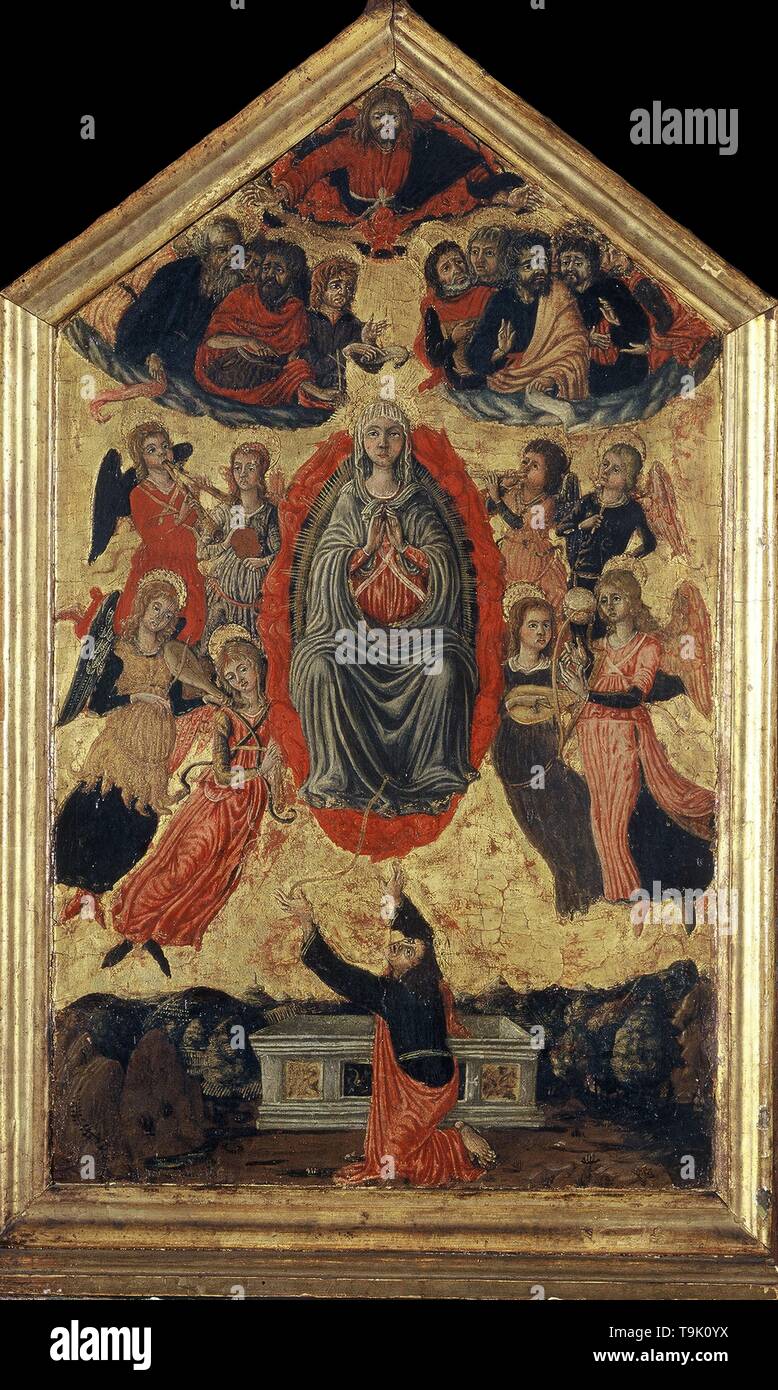 Die Himmelfahrt der Jungfrau Maria und den gestickten Gürtel von Thomas. Museum: Museo Casa Rodolfo Siviero. Autor: anonym. Stockfoto
