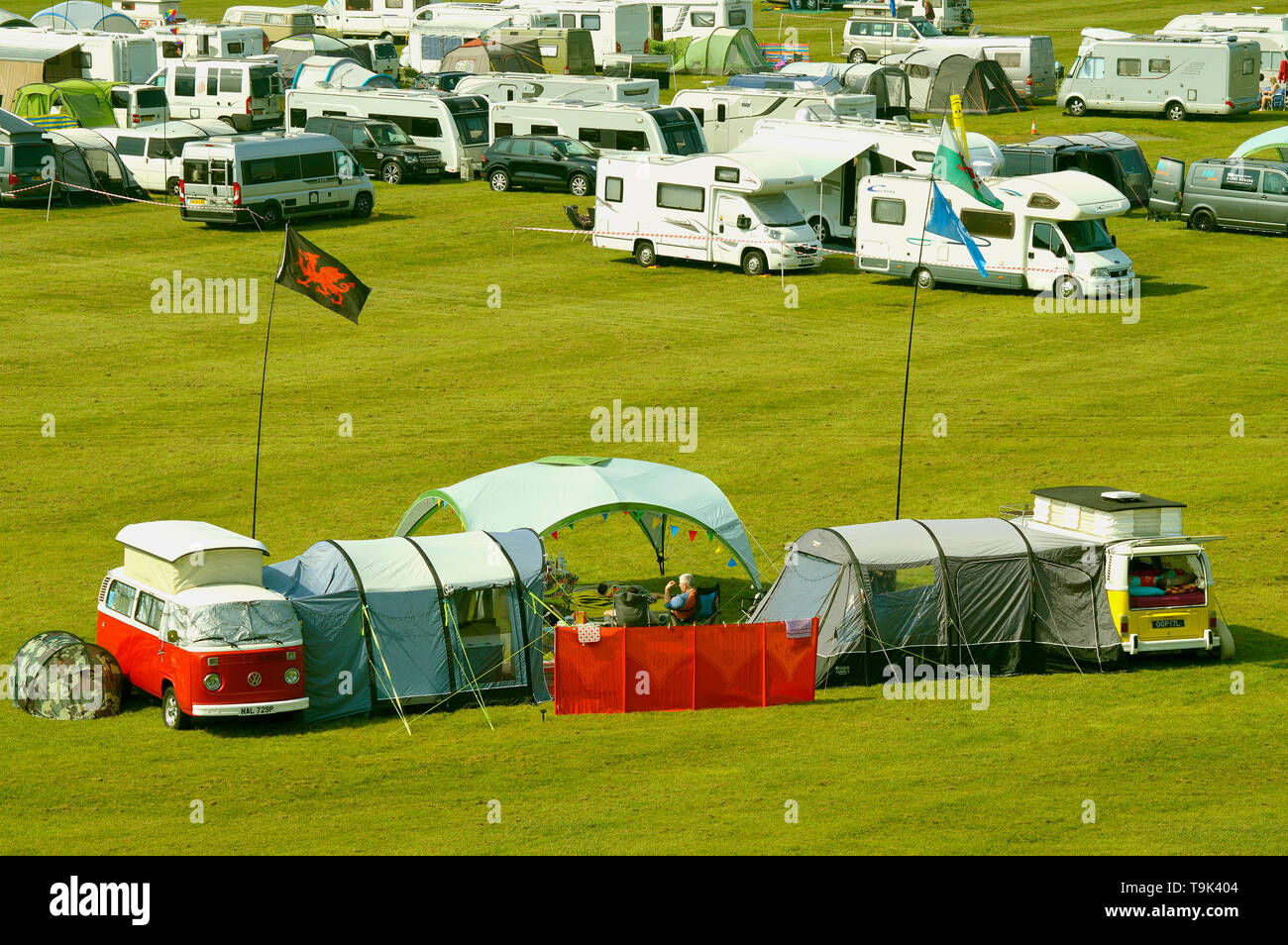 Camping in Chester die älteste Pferderennbahn in England Stockfoto