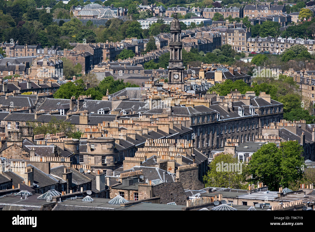 Ansicht von Norden Edinburgh von Calton Hill, Edinburgh, Schottland, Großbritannien. Stockfoto