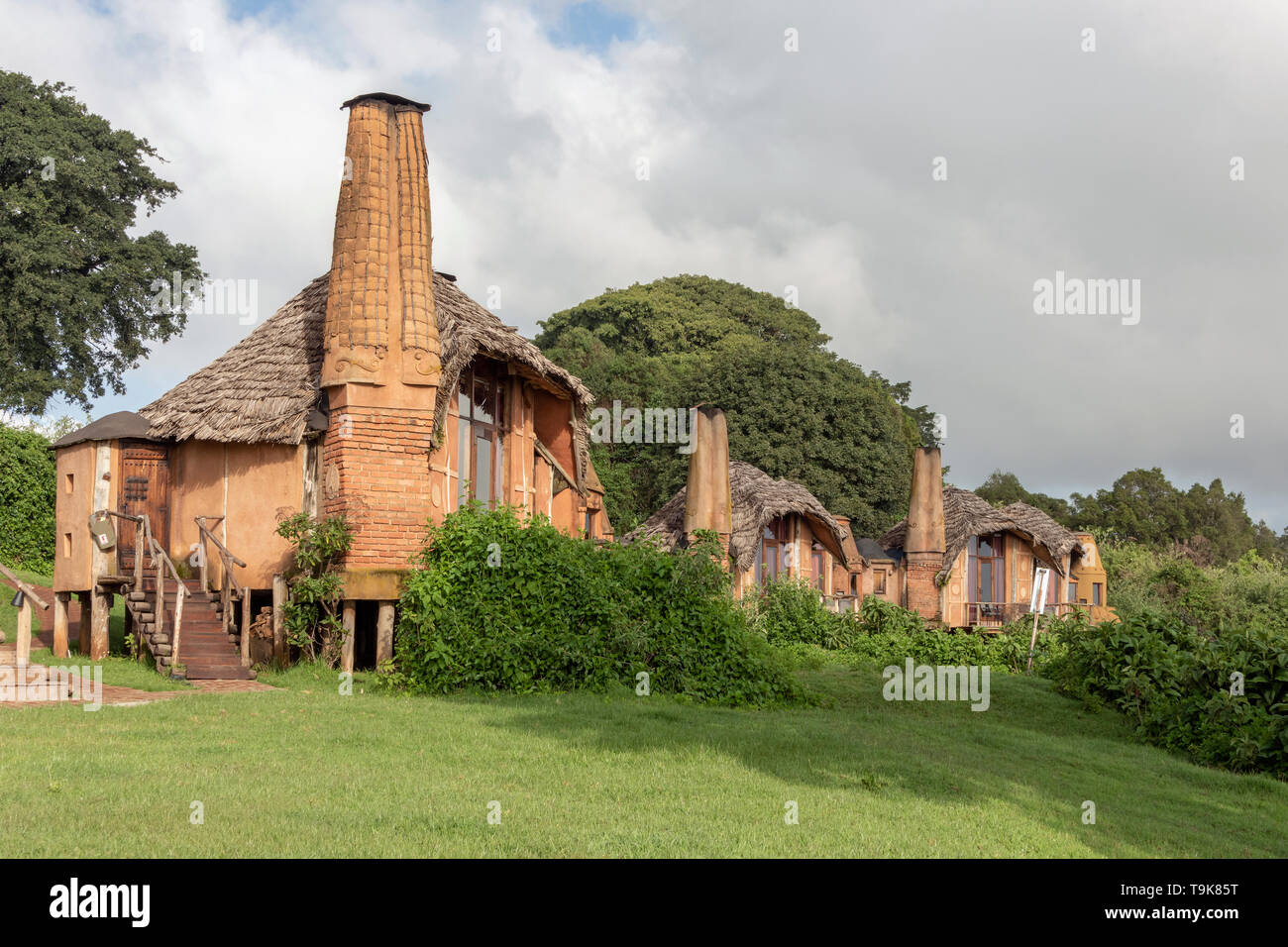 Unterkünfte, AndBeyond Ngorongoro Crater Lodge, Tansania Stockfoto