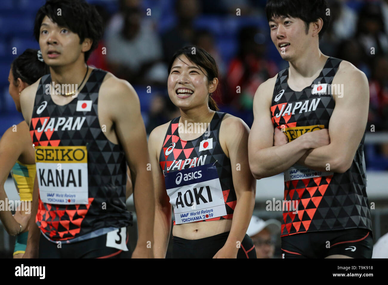 YOKOHAMA, Japan - 10. Mai: masumi Aoki von Japan während der Tag 1 Der 2019 IAAF World Relais Meisterschaften an der Nissan Stadion am Samstag, den 11. Mai 2019 in Yokohama, Japan. (Foto von Roger Sedres für die Iaaf) Stockfoto