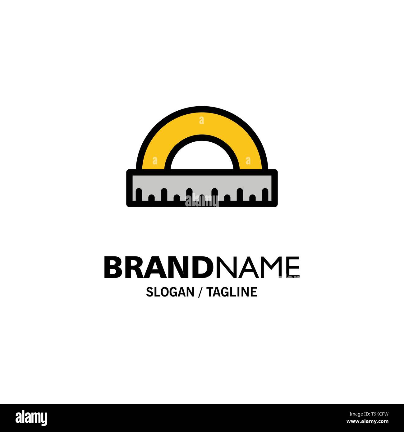 Winkel Bau Messen Lineal Skala Business Logo Vorlage Flachen Farbe Stock Vektorgrafik Alamy