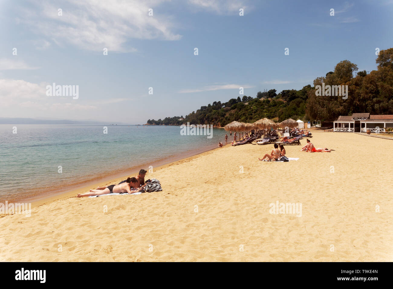 Paraskevi Strand, Skiathos, Griechenland Stockfoto