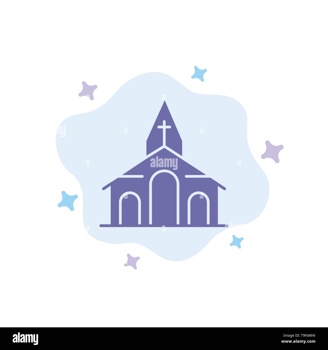 Gebäude, Weihnachten, Kirche, Frühling blaues Symbol auf Abstrakten Cloud Hintergrund Stock Vektor