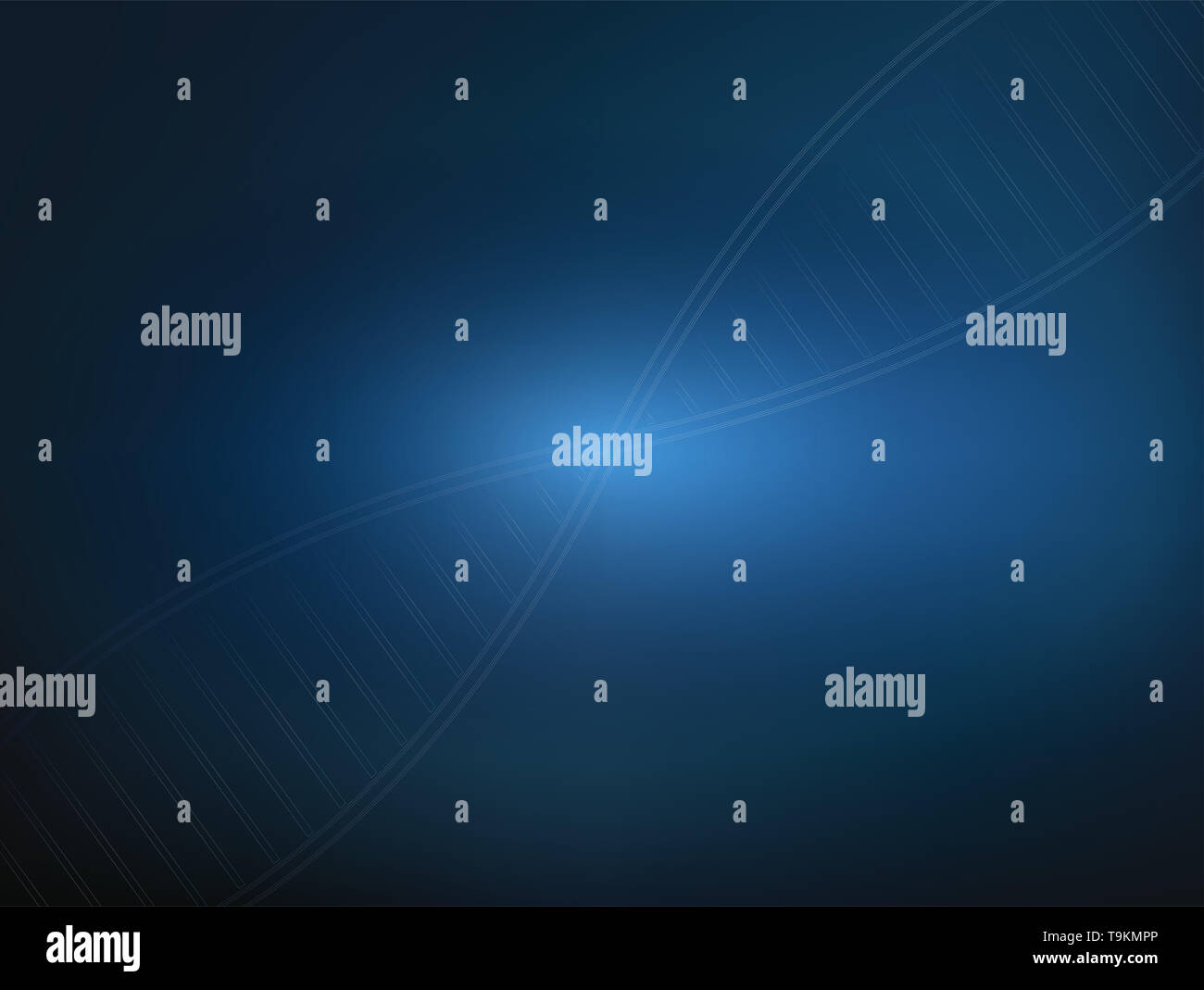 Dna-Vektor blaue Linie blauer Hintergrund Stockfoto