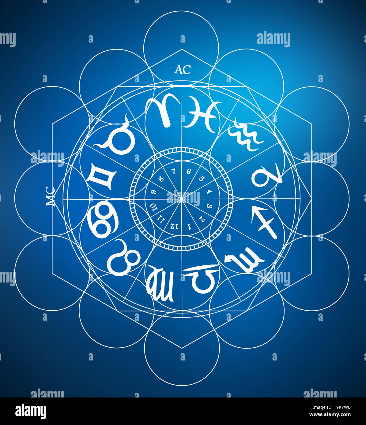 Sternzeichen Astrologie Symbole Stockfoto