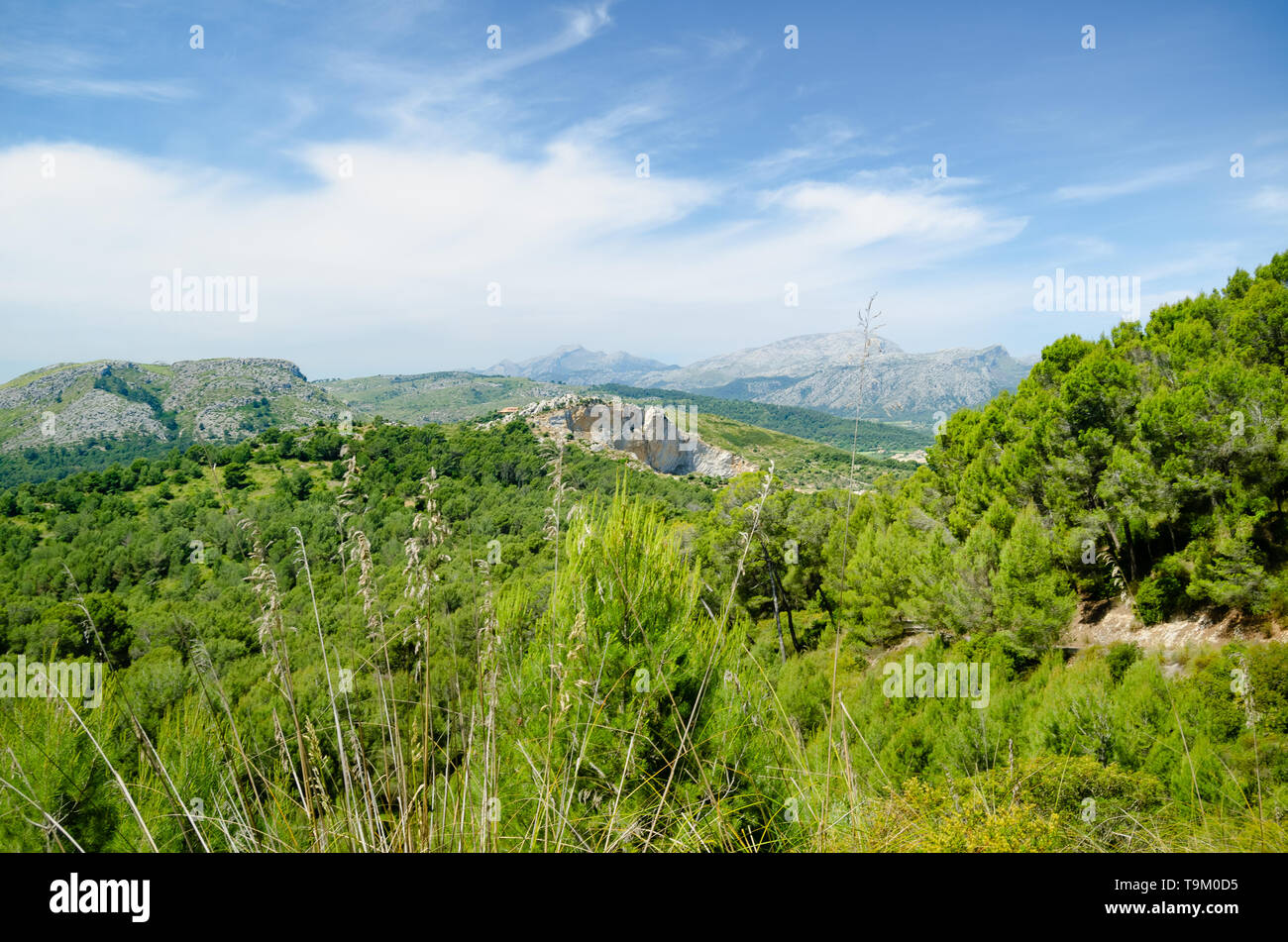 Eine Landschaft Bild der robuste und doch wunderschön, hill Gelände in Mallorca, Spanien. Mallorca ist eine der balearischen Archipels. Stockfoto