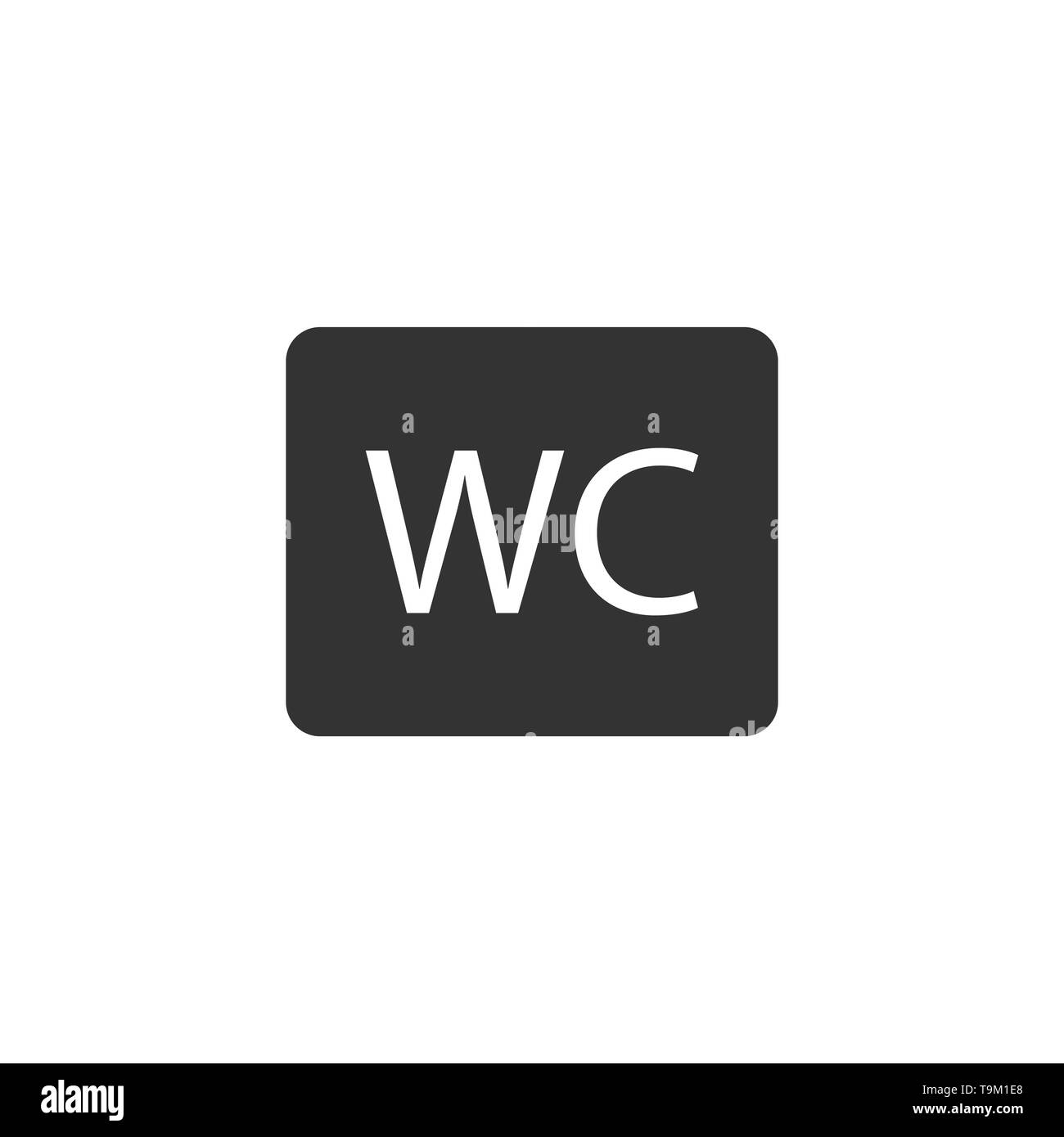WC Symbol, wc-Symbol. Vector Illustration, flache Bauform. Stock Vektor
