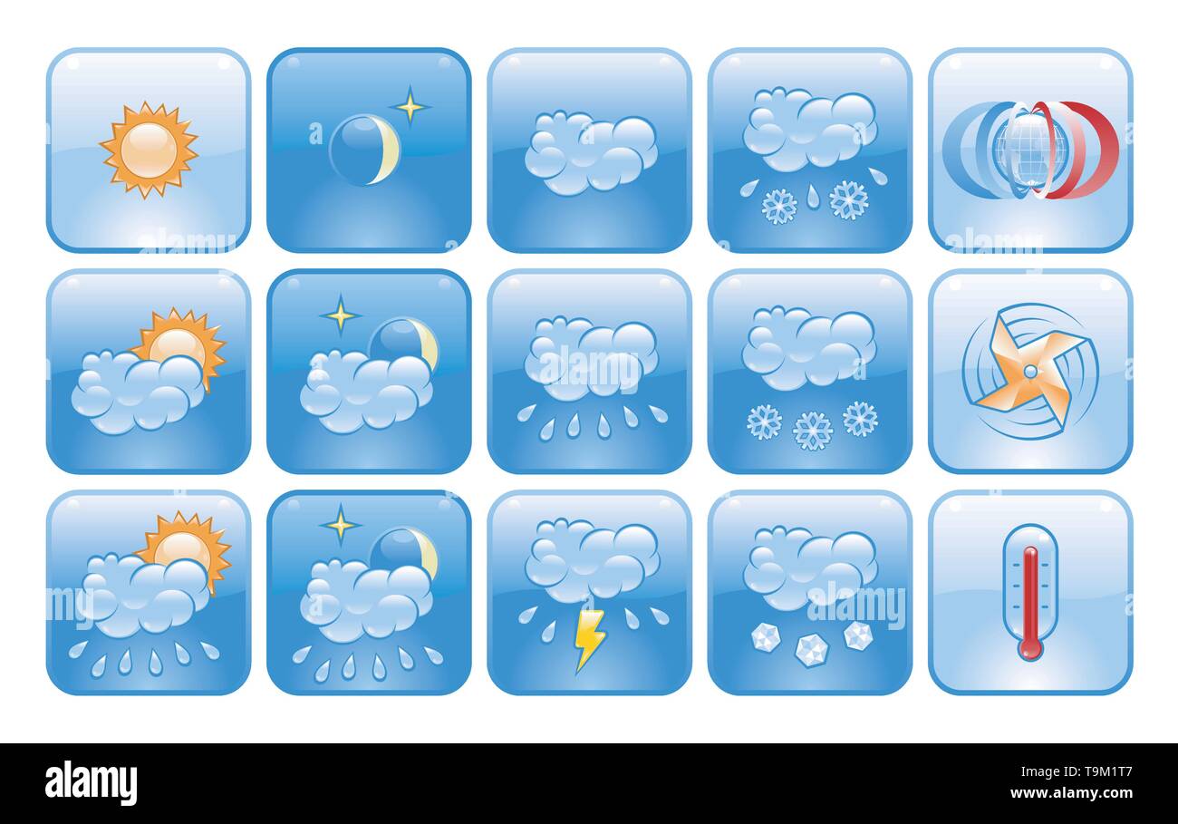Wettervorhersage-Symbole Stock Vektor