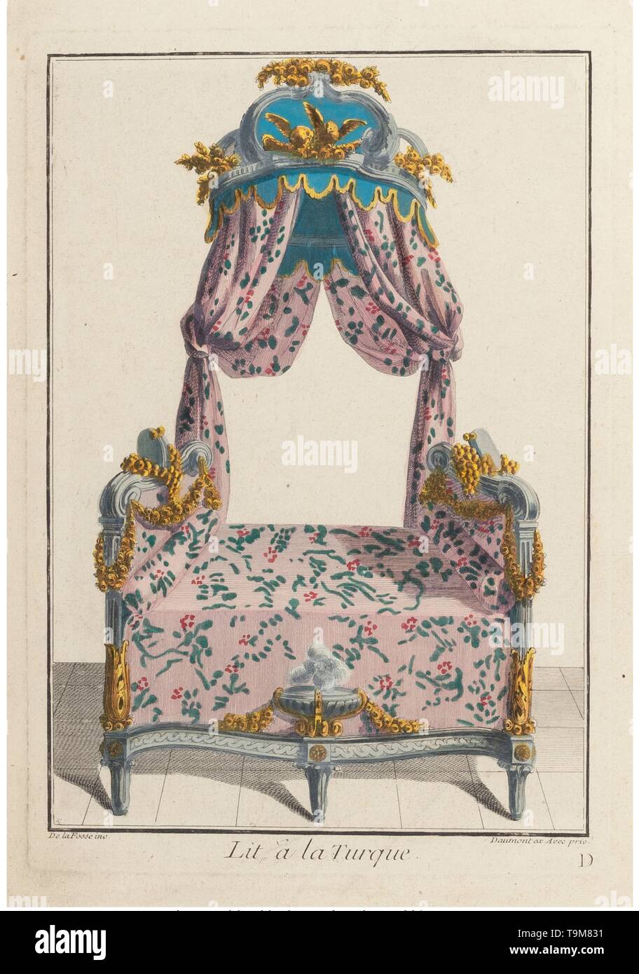 Lit à la Turque. Museum: private Sammlung. Autor: Pierre de La Mésangère. Stockfoto