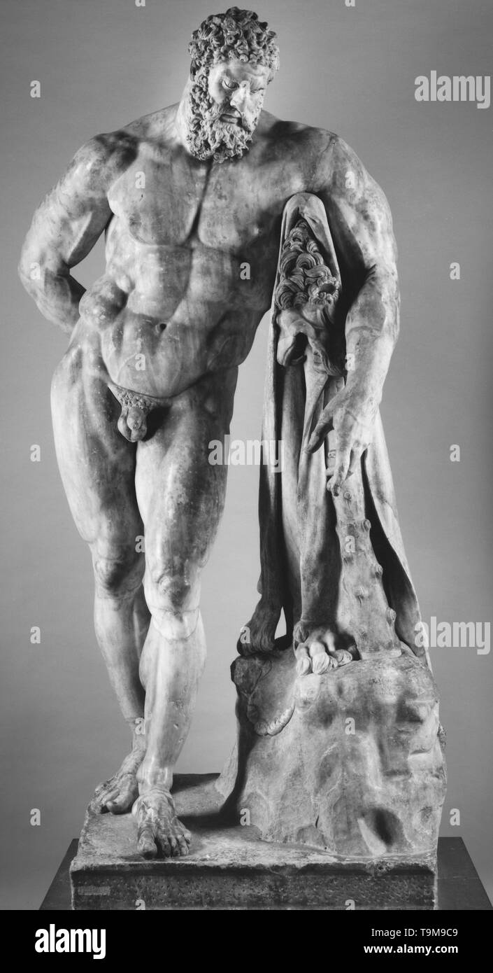 Herkules Farnese. Museum: Museo Archeologico Nazionale di Napoli. Thema: Klassische Skulptur Kunst des antiken Rom. Stockfoto