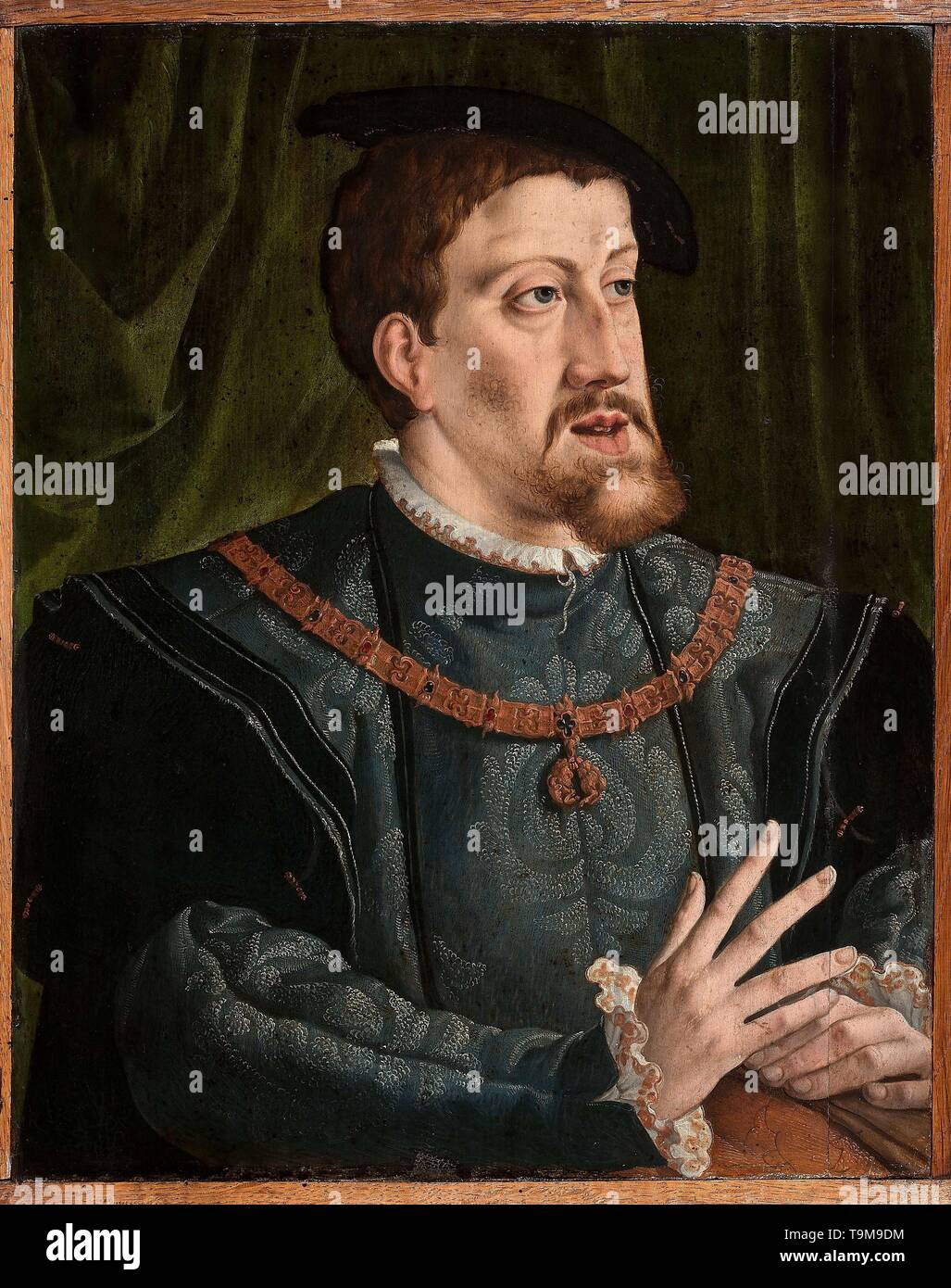 Porträt des Kaiser Karl V. (1500-1558). Museum: private Sammlung. Autor: Jan Cornelisz. Vermeyen. Stockfoto