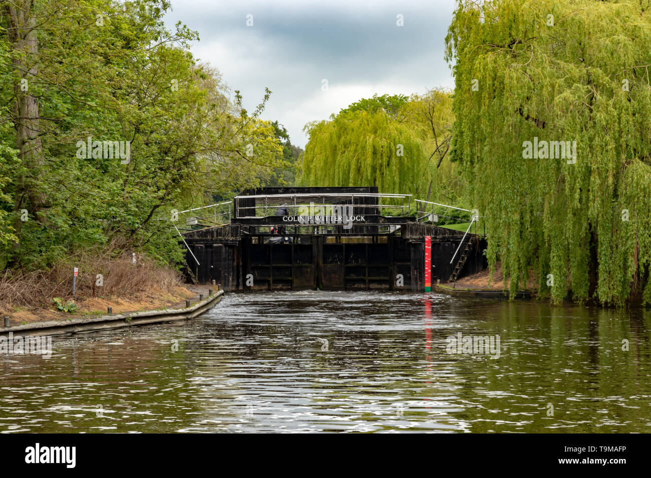 Die Colin P Witter Lock auf der Upper Avon Navigation In Stratford upon Avon Warwickshire Stockfoto