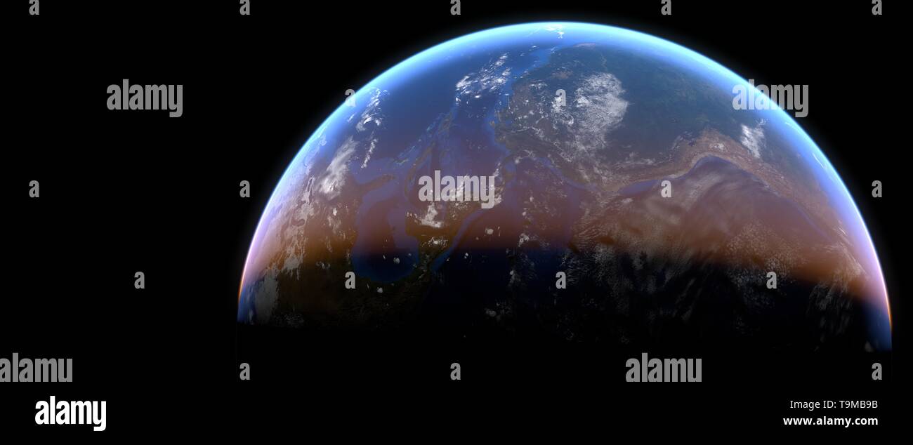 Erde der blaue Planet im Weltraum NASA wie Animationen Fotografie Stockfoto