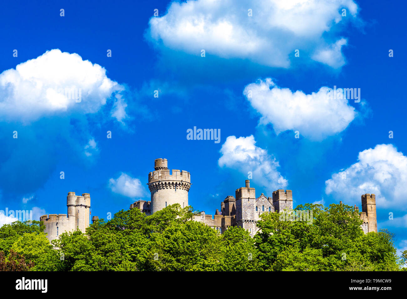 Die Außenseite des Arundel Castle in Arundel, Großbritannien Stockfoto