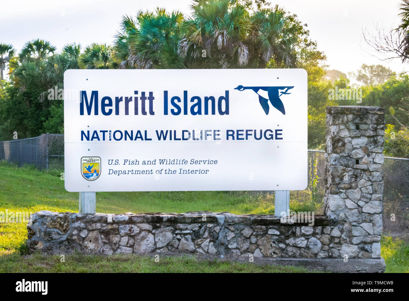 Merritt Island, Florida - Mai 12, 2019: Merritt Island National Wildlife Refuge ist ein 140.000 Hektar an der Atlantikküste Floridas größten verweigern, b Stockfoto