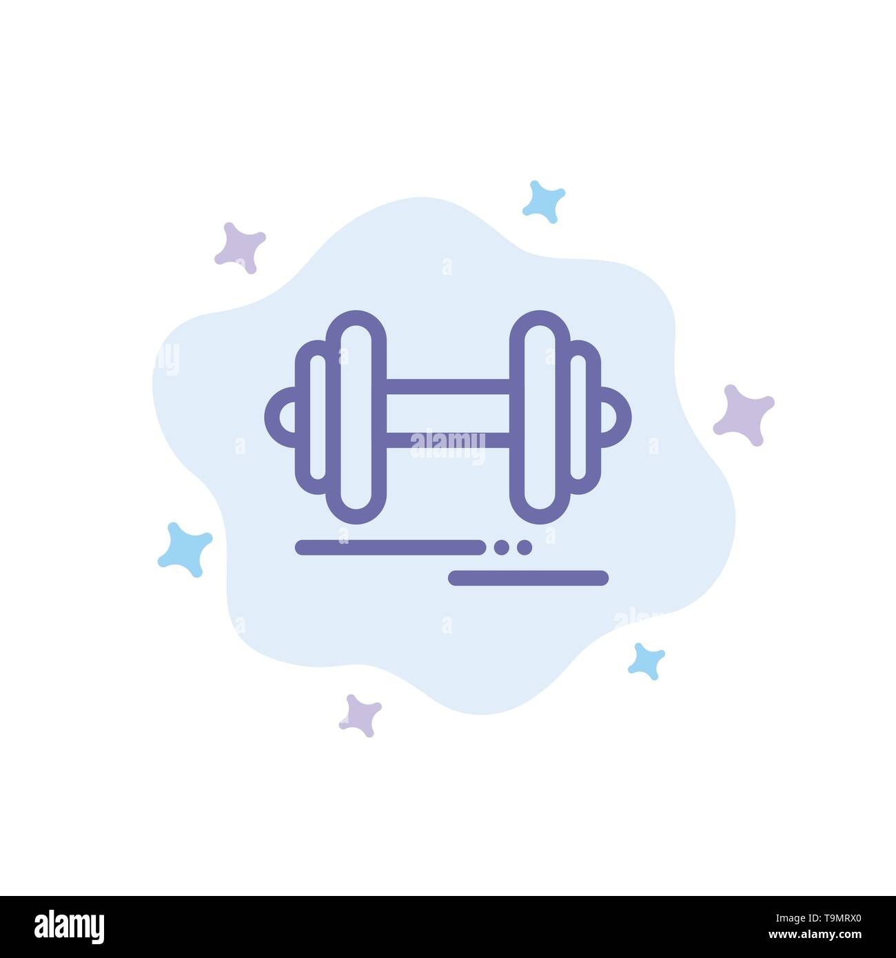 Hantel, Fitness, Sport, Motivation, blaues Symbol auf Abstrakten Cloud Hintergrund Stock Vektor