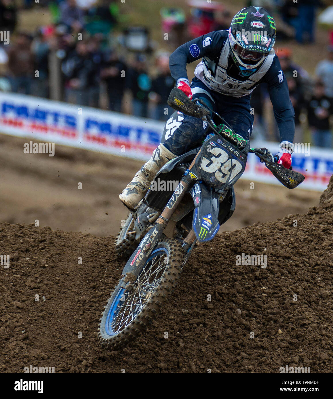 Rancho Cordova, CA USA 18 Mai, 2019. A.: #39 Colt Nichols aus Abschnitt 21 Während der Lucas Oil Pro Motocross Meisterschaft 250 Klasse moto #1 bei Hangtown Motocross Classic Rancho Cordova, CA Thurman James/CSM/Alamy leben Nachrichten Stockfoto