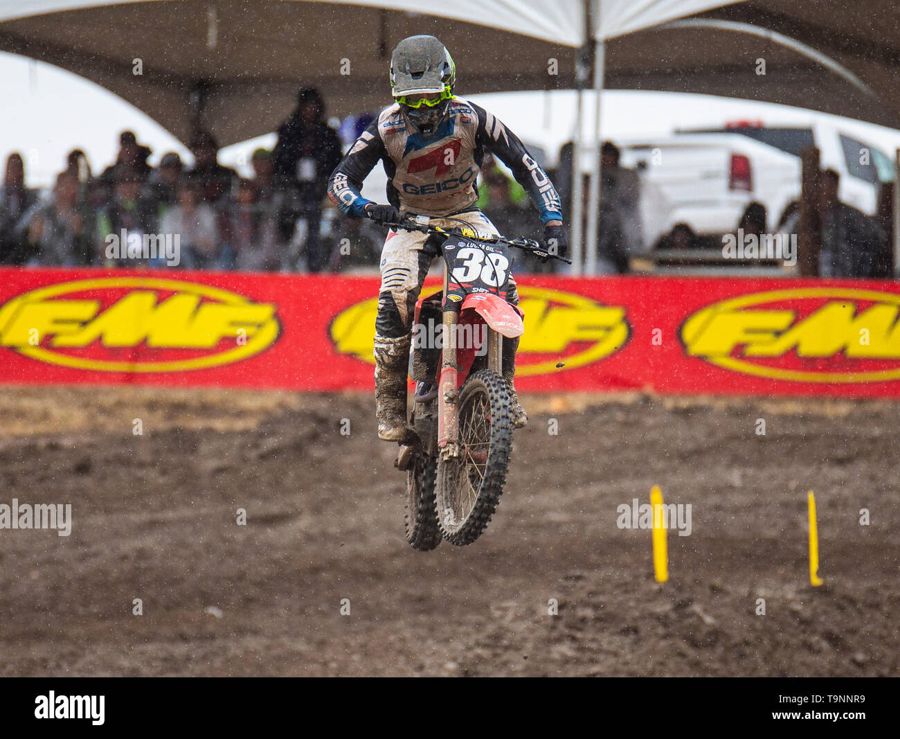 Rancho Cordova, CA USA 18 Mai, 2019. A.: #38 Christian Craig kommen in Kapitel 19 Während der Lucas Oil Pro Motocross 250 Meisterschaft an hangtown Motocross Classic Rancho Cordova, CA Thurman James/CSM/Alamy leben Nachrichten Stockfoto