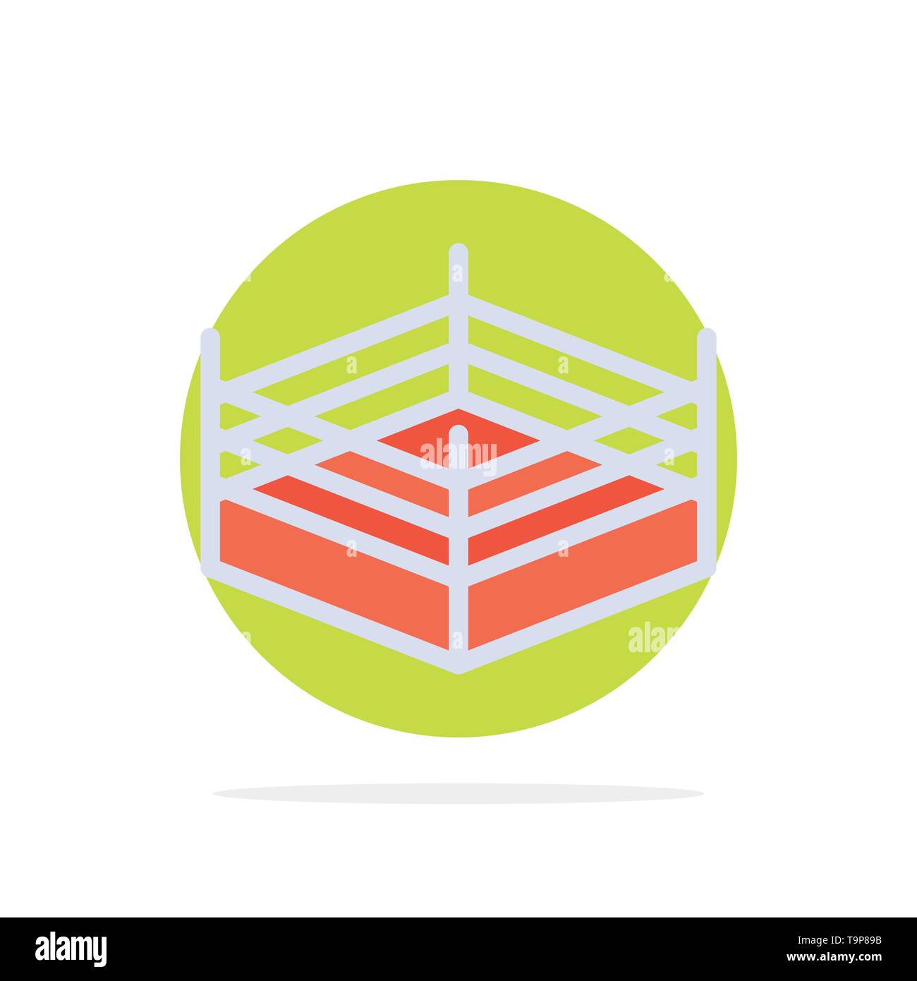 Boxen, Wrestling Ring, abstrakten Kreis Hintergrund flachen Farbe Symbol Stock Vektor