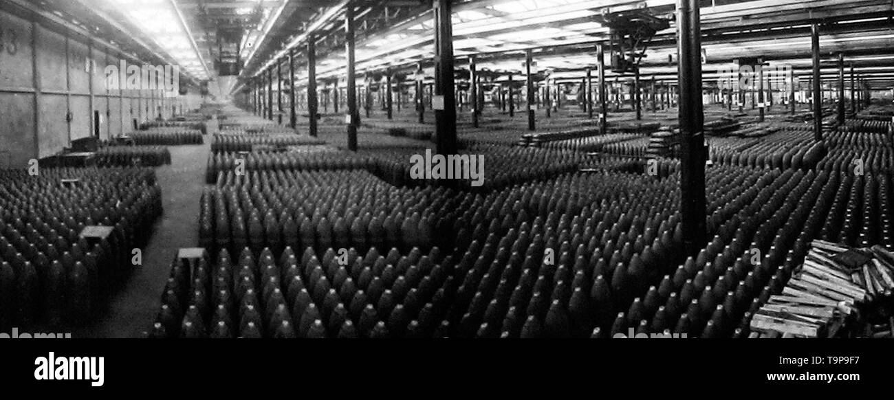 Munitionsfabrik in WW1 Stockfoto