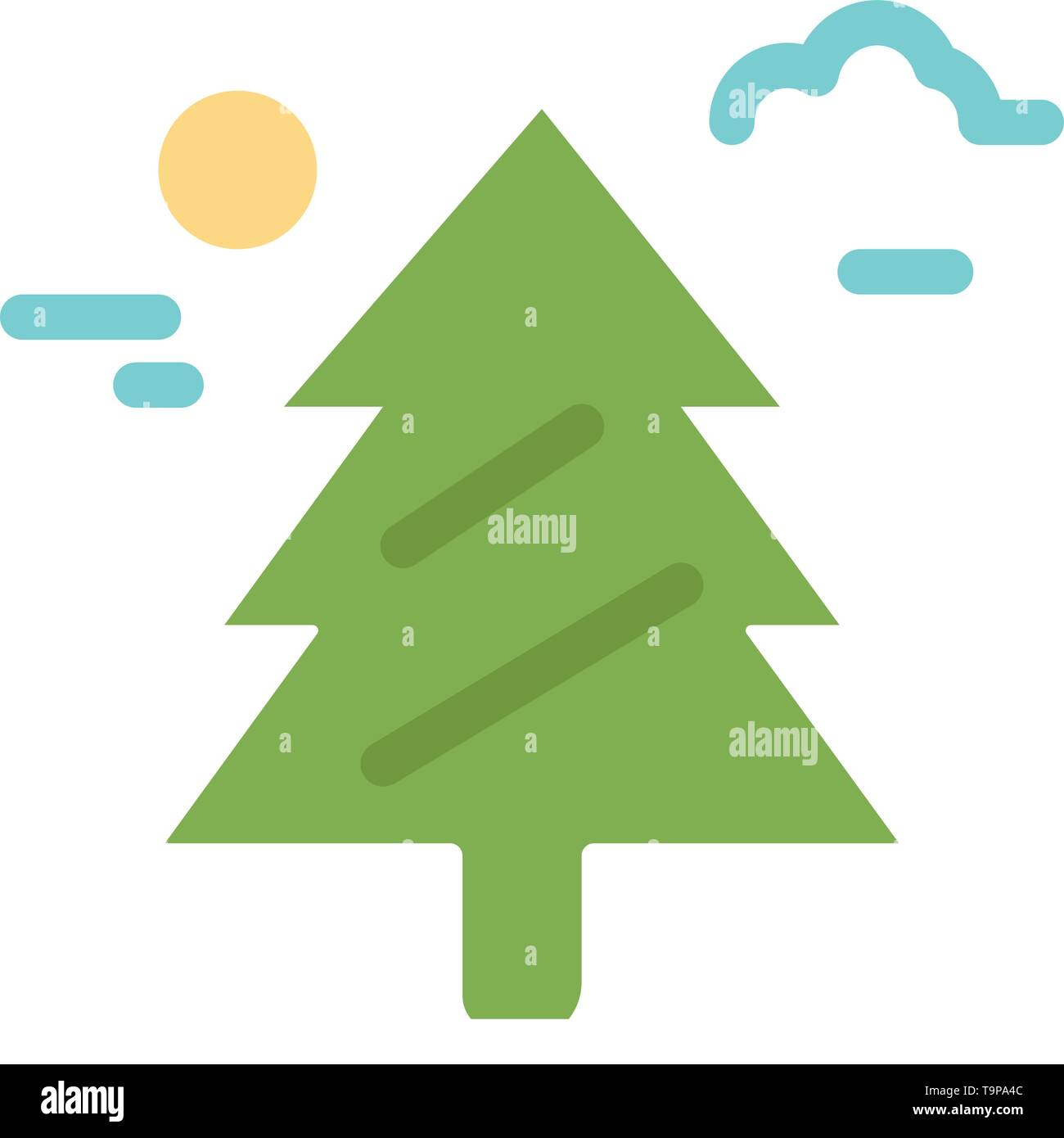 Wald, Baum, Weald, Kanada flachen Farbe Symbol. Vektor icon banner Vorlage Stock Vektor