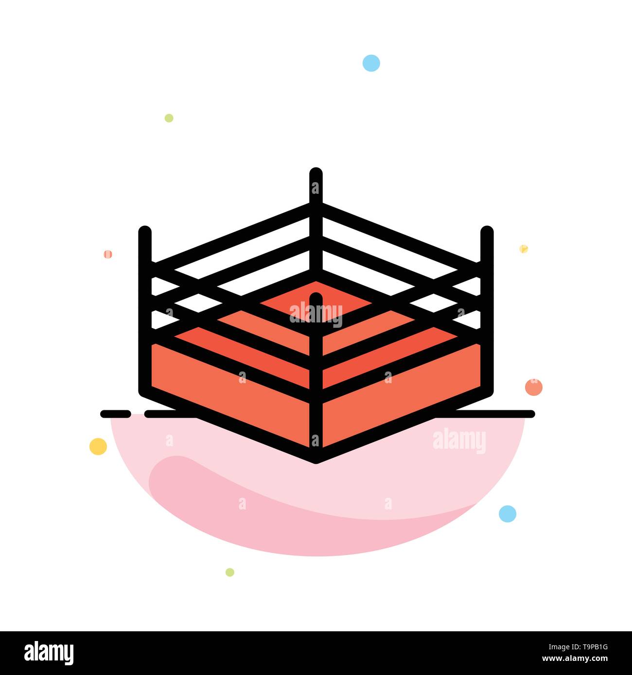 Boxen, Wrestling Ring, Abstrakte flachen Farbe Symbol Vorlage Stock Vektor