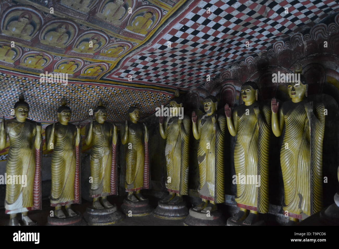 Buddha Statuen in einer Höhle in Sri Lanka Stockfoto