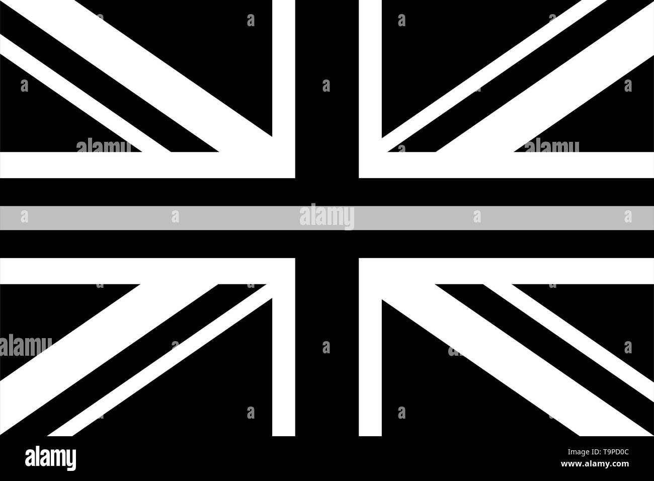 Großbritannien Flagge mit einem dünnen grau oder silber - ein Zeichen für Ehre und britischen Korrekturoffiziere Respekt, Gefängniswärter und Gefängniswärter Stock Vektor
