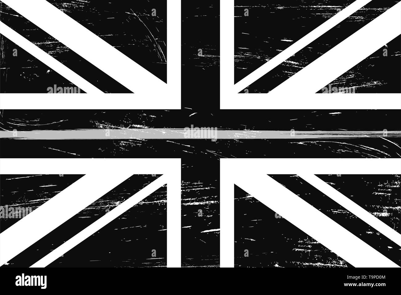 Grunge Großbritannien Flagge mit einem dünnen grau oder silber - ein Zeichen für Ehre und britischen Korrekturoffiziere Respekt, Gefängniswärter und Gefängniswärter Stock Vektor