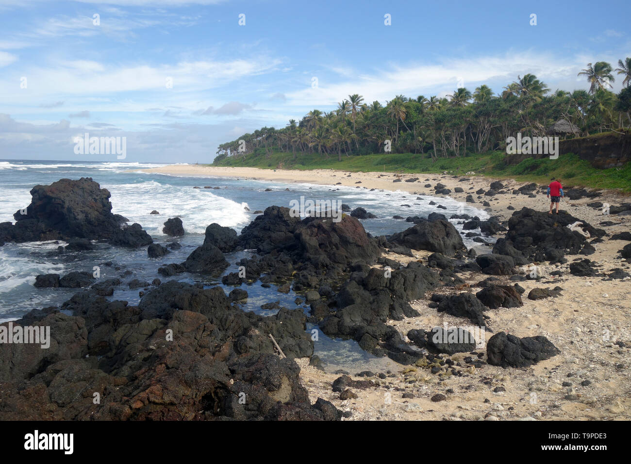 Am nördlichen Ende der weißen Strand, in der Nähe von Port Auflösung, Tanna, Vanuatu. Keine MR oder PR Stockfoto