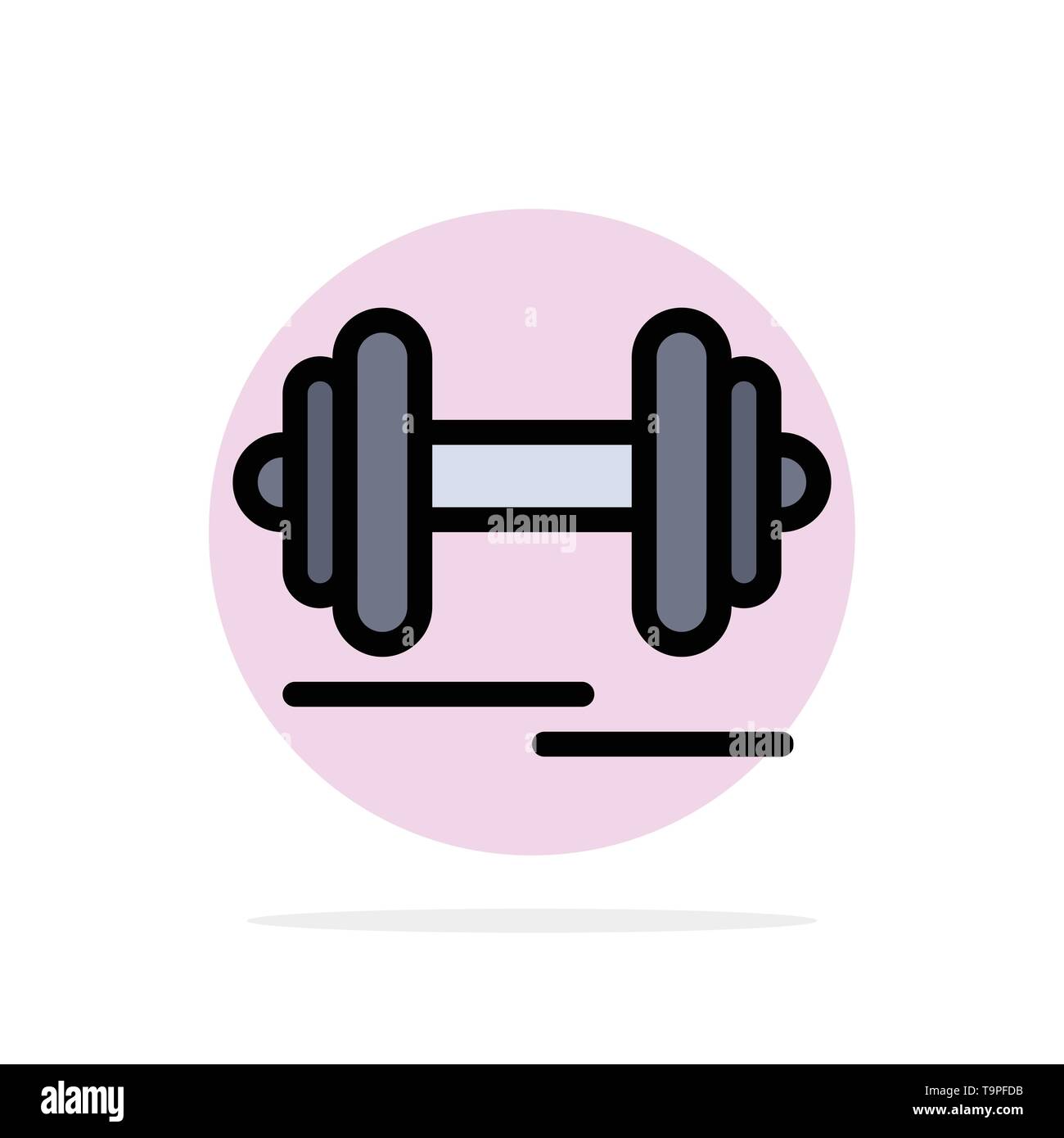 Hantel, Fitness, Sport, Motivation abstrakte Kreis Hintergrund flachen Farbe Symbol Stock Vektor
