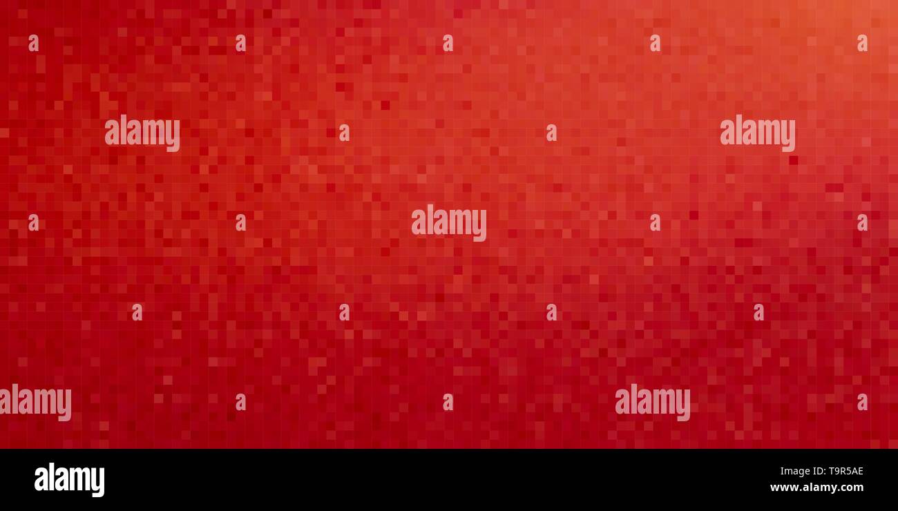 Rote pixel Kunst Hintergrund. Vector Illustration. Abstrakte Muster mit quadratischen Pixeln. Mosaik Hintergrund Stock Vektor