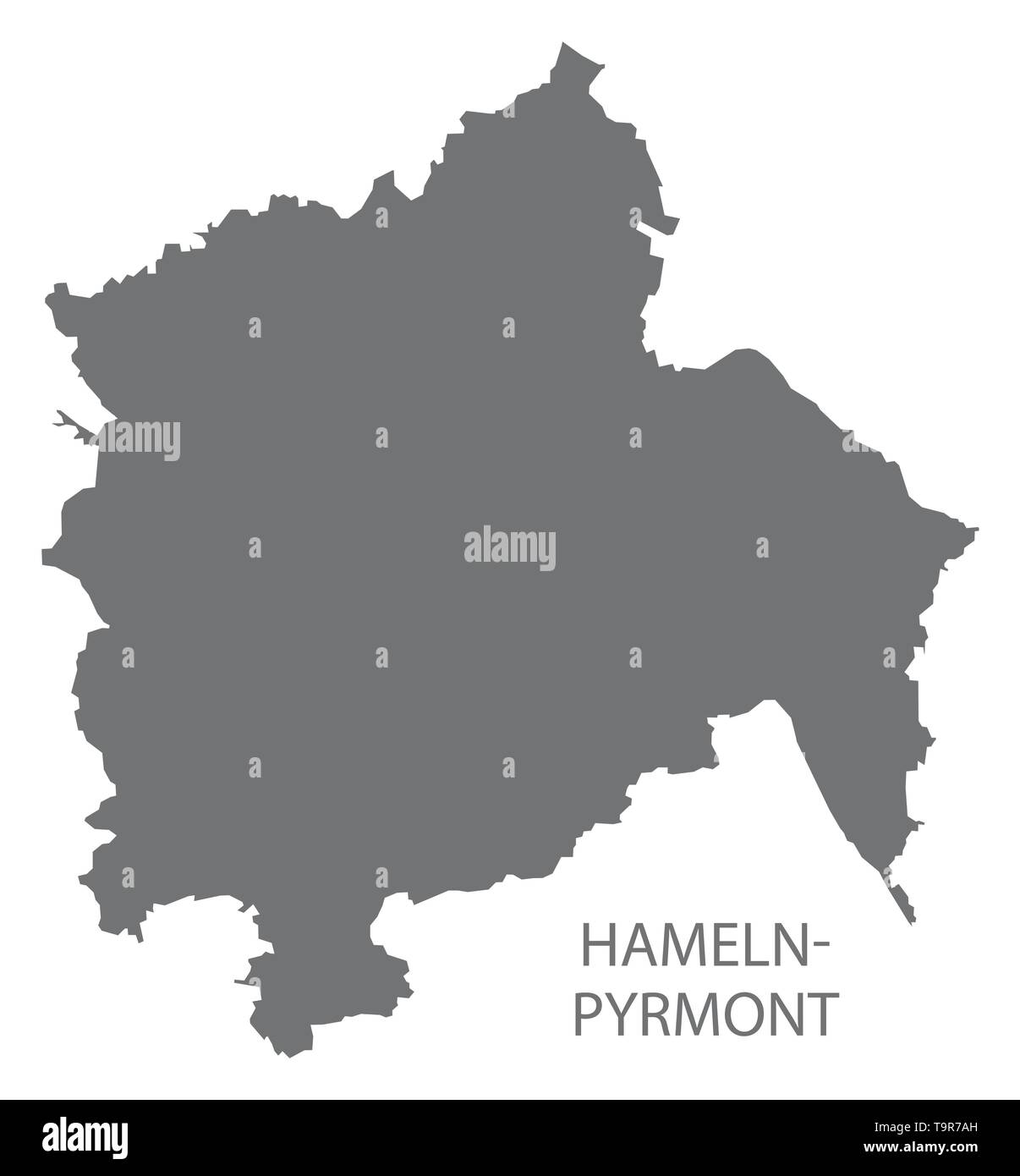 Hameln-Pyrmont gray county Karte von Niedersachsen Deutschland DE Stock Vektor