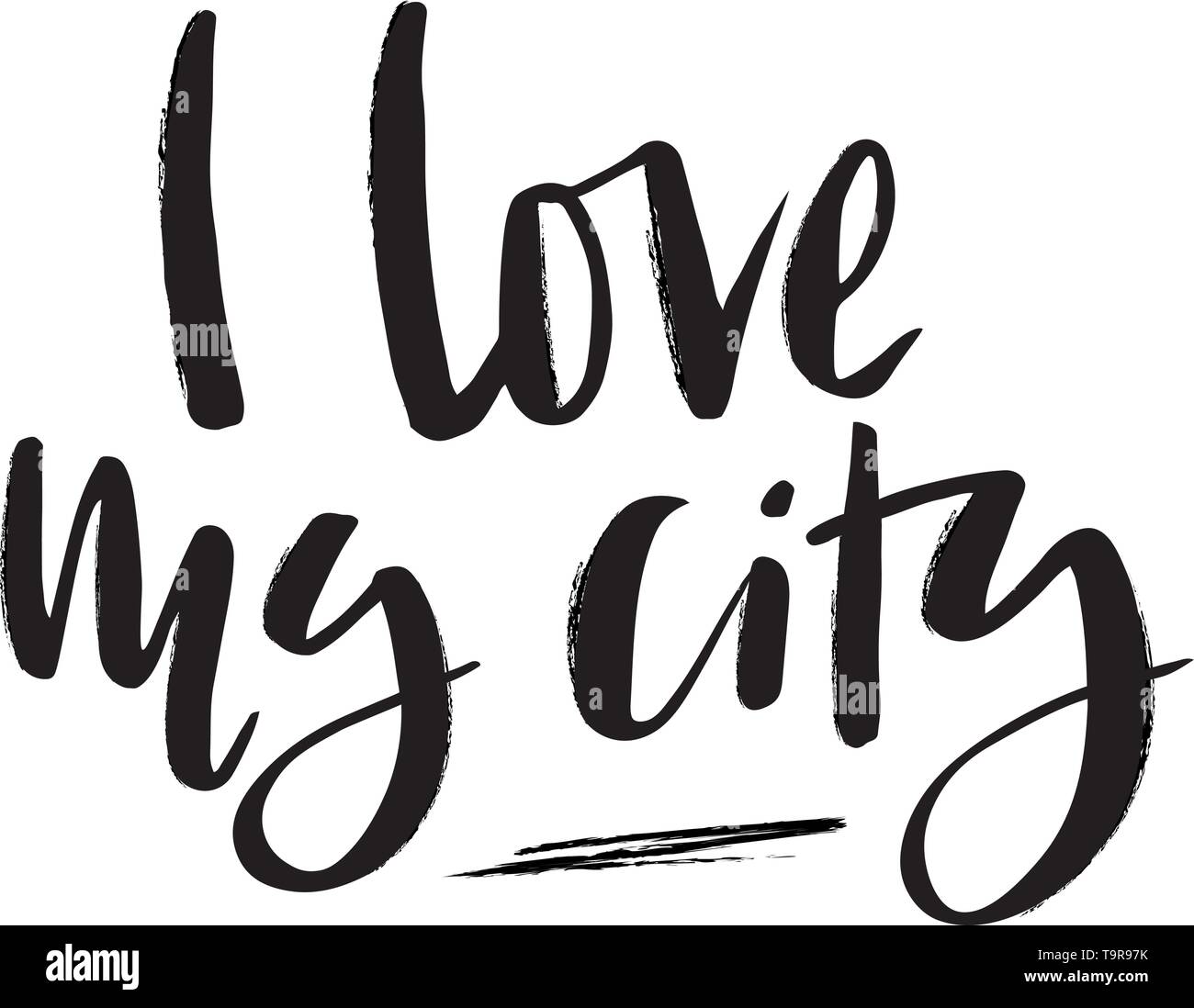 Vector Illustration mit handschriftlichen Phrase, die ich meine Stadt Liebe. Stock Vektor