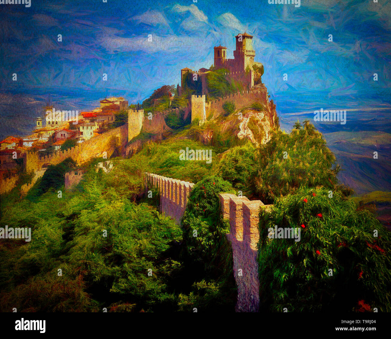 Bildende Kunst: Monte Titano San Marino Stockfoto