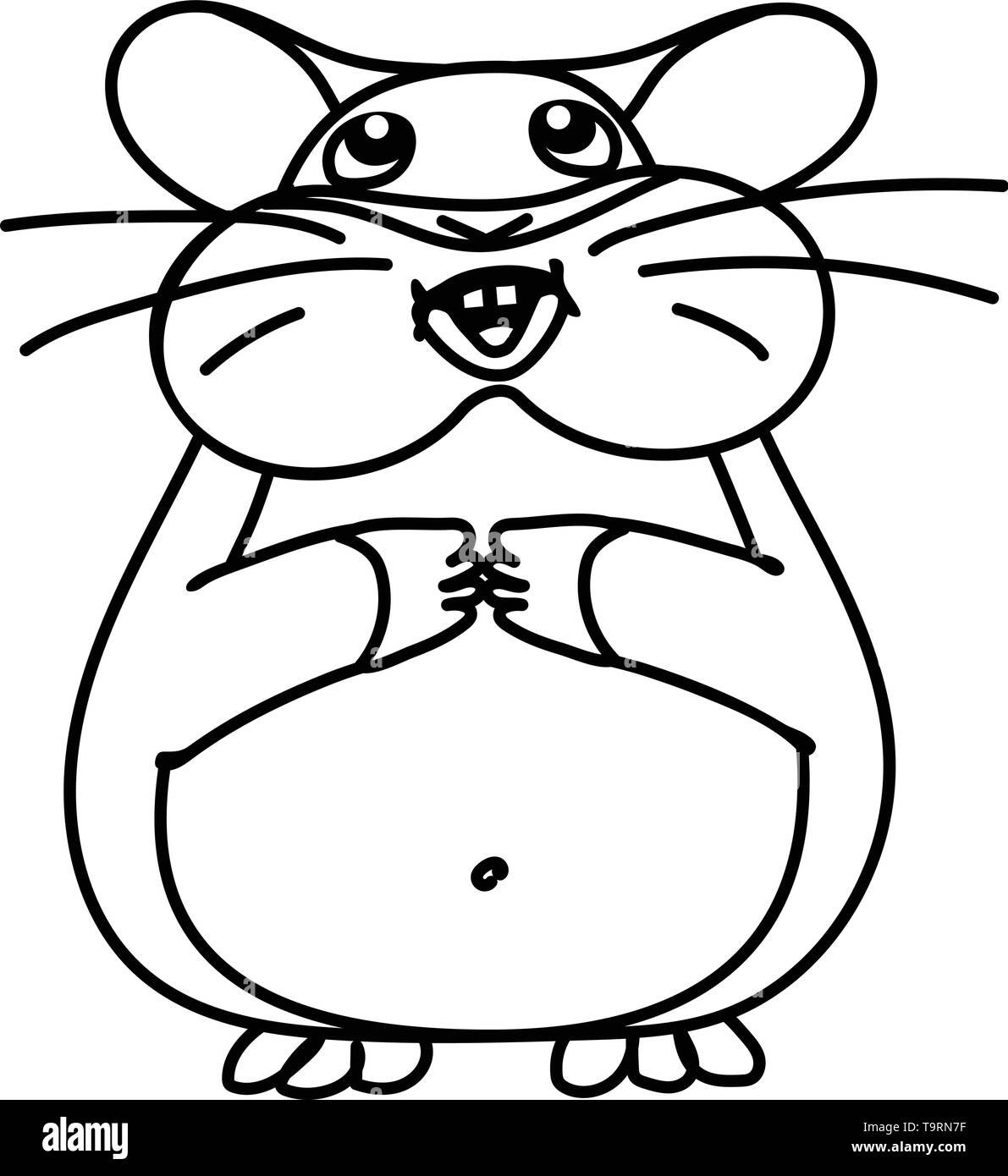 Vektorlinie cartoon Tier clip art Cute Hamster Stock Vektor