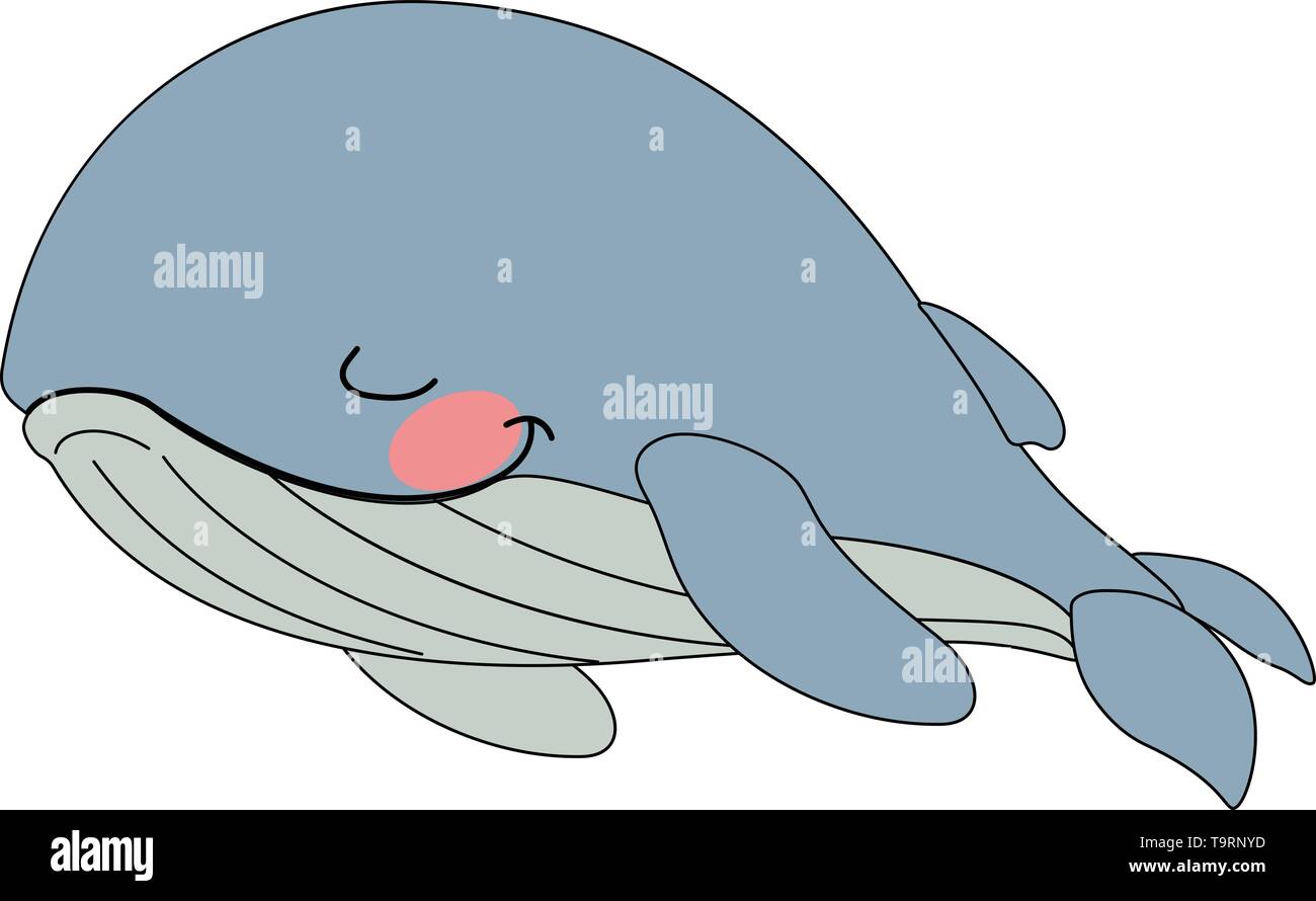 Vektor scandi cartoon Tier clip art schlafen Blauwal Stock Vektor