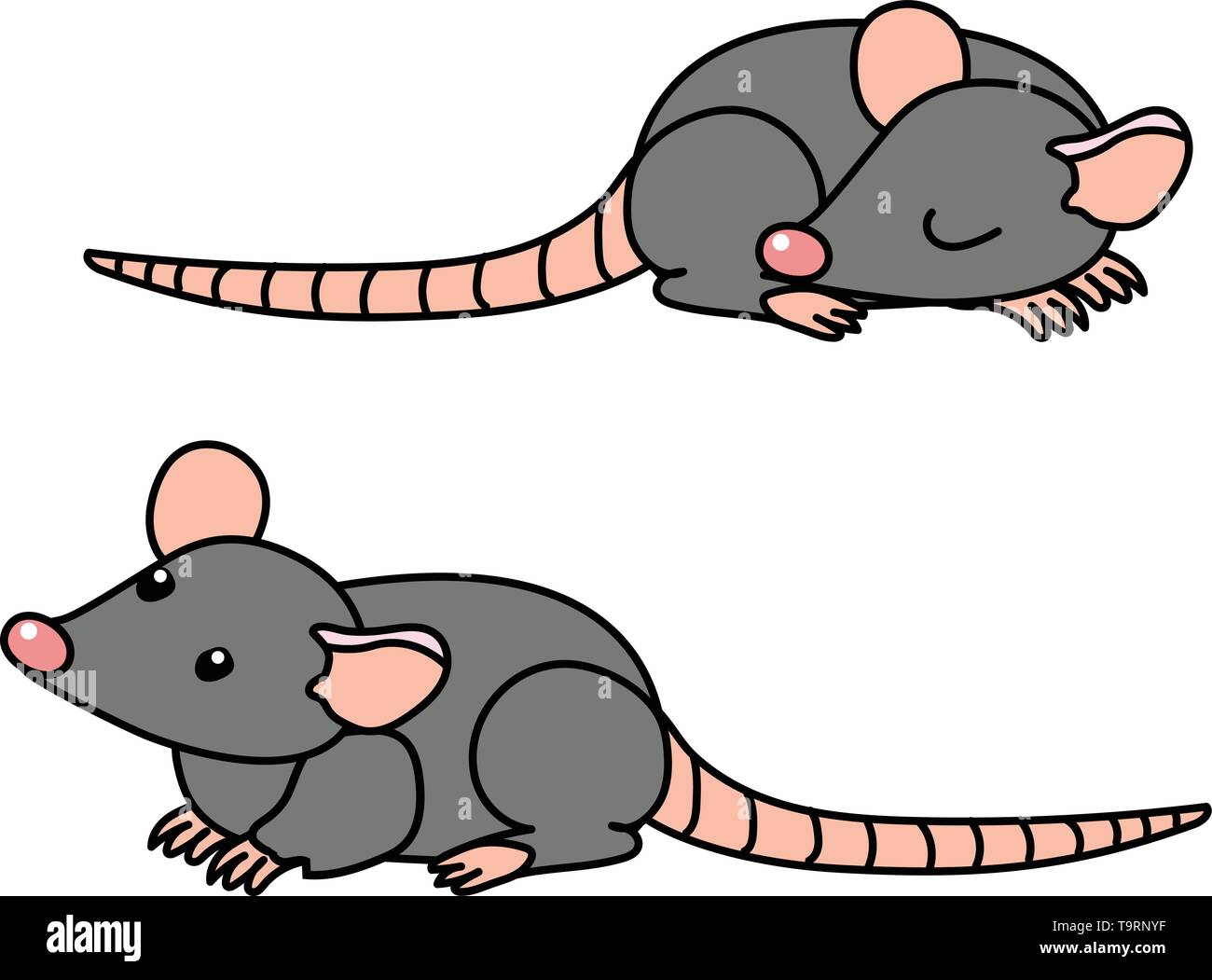 Vektor scandi cartoon Tier clip art Cute Rats Stock Vektor