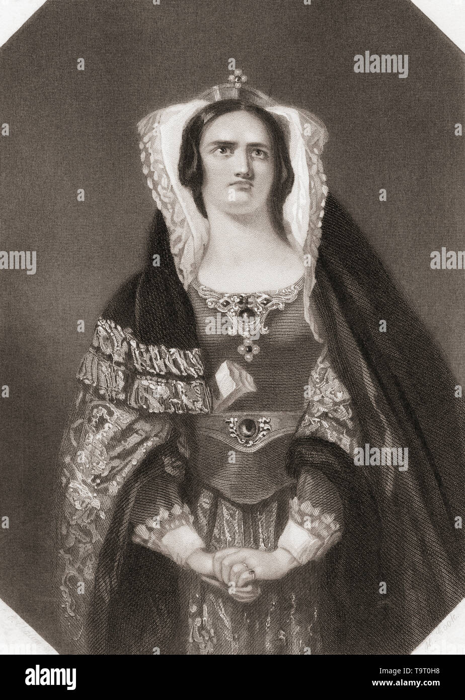 Lady Macbeth. Wichtigste weibliche Figur aus Shakespeares Macbeth. Von Shakespeare Gallery, veröffentlicht C 1840. Stockfoto