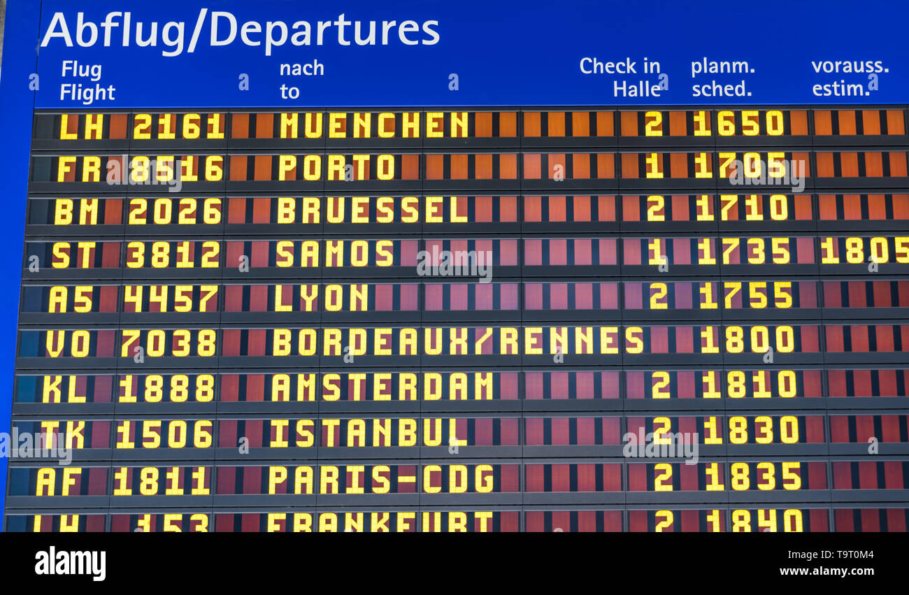 Flughafen Informationen über Abflug board angezeigt, Flight Status ...